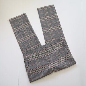 ANN TAYLOR LOFT Size 0 Plaid Dress Pants Straight Black White